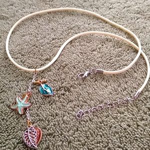 Multi charm 18 inch rope necklace